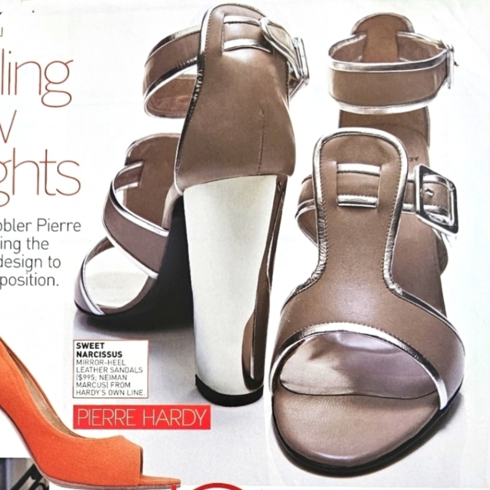 Sweet Narcissus Pierre Hardy Favorite Nude/Silver Ankle Strap Sandal EU 38